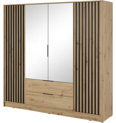 Obrázok produktu pre Skriňa so zrkadlom LAILA 4D dub artisan / čierna