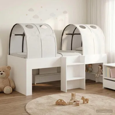 Obrázok produktu pre Maison Exclusive – posteľ s tunelom, 4 diely, biela, drevotrieska