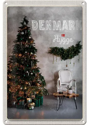 Produktbild von Blechschild Reise 20x30cm Dänemark Weihnachten Weihnachtsbaum