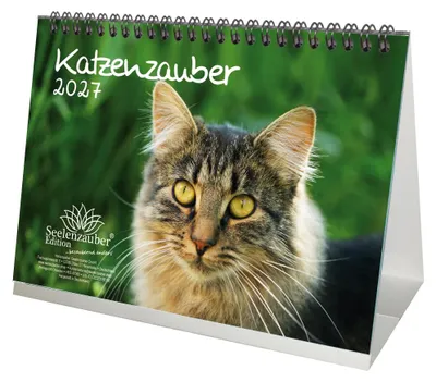 Produktbild von Katzenzauber DIN A5 Tischkalender 2027 Katzen - Seelenzauber