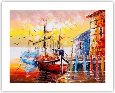 Produktbild von Poster - Poster ohne Rahmen - Boot Segel Meer - 50x40 cm - Wand Bild - Wanddeko - Wandbilder - Kunstposter - Wandposter - Bilder - Kunstdruck - Wanddekoration - Wandbild - P2XAA50x40-3435