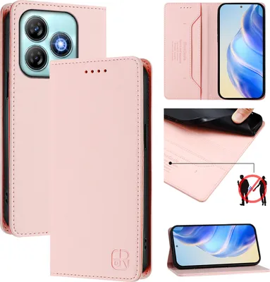 Produktbild von Lederhülle für ZTE Blade A75 4G Hülle Flip Brieftasche Kartenfächern Ständer Schutzhülle Pink