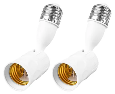 E27 Lampenfassungsverlängerung 2er-Pack, 180°/360° drehbar
