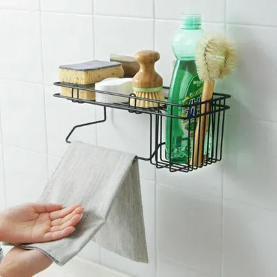 Produktbild von Spülbecken Organizer Wand Regal Duschregal Küchenutensilienhalter für Küche Bad