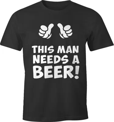 Produktbild von This man needs a beer Herren Bier T-Shirt Moonworks® anthrazit L
