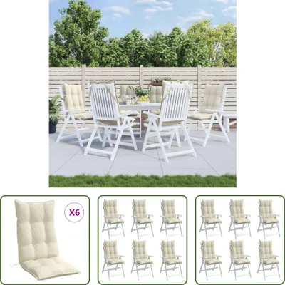 Produktbild von The Living Store Hochlehner-Auflagen 6 Stk. Creme Oxford-Gewebe