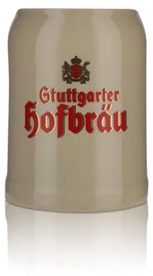 Produktbild von Stuttgarter Hofbräu Glas 0,5l Steingut Tonkrug Bierkrug Humpen Seidel Gäser