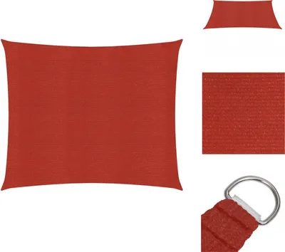 Imagen del producto de vidaXL Vela de sombra, 160 g/m², color rojo, 2x2 metros, HDPE - Toldos y protectores solares