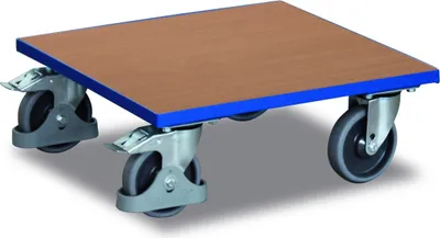 Produktbild von Kistenroller, Holzboden, Ladefläche LxB 500x500 mm, Außenmaße LxBxH 500x500x185 mm, Traglast 400 kg
