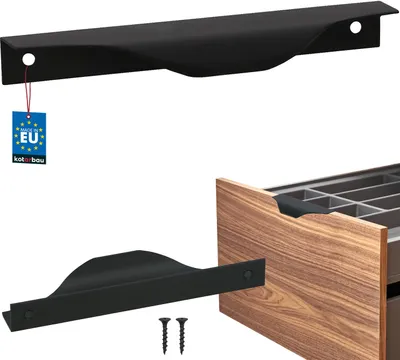 Produktbild von KOTARBAU® Möbelgriff Möbelgriffe Schrankgriffe 128 / 148 mm ZnAl Küchengriffe Schwarz Griffe Möbel Türgriff Profilgriff Türgriffe Küche Schubladengriffe Griffe für Küchenschränke Modern