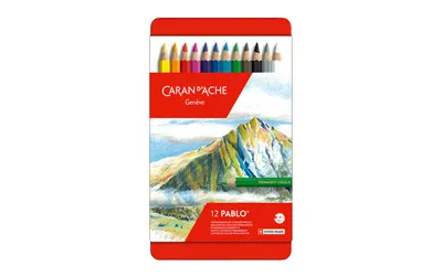 Image de CARAN D'ACHE Crayons de couleur PABLO, étui métallique de 12 pièces