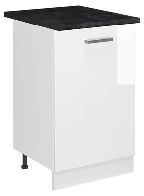 Obrázok produktu pre Kuchynská spodná skrinka Vicco R-Line Biely vysoký lesk/biely 50 cm antrasiitti työtaso, Model 70172