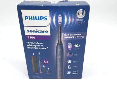 Immagine prodotto di Spazzolino elettrico Philips Sonicare 7100, spazzolino sonico con app, 4 modalità di spazzolamento e 3 livelli di intensità, controllo della pressione, EasyStart, SmarTimer e BrushPacer, blu navy, modello HX7423/01