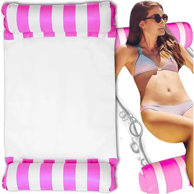 Produktbild von Wasserhängematte Luftmatratze – Aufblasbarer Pool-Sessel & Liege – Wassermatratze mit Netzeinsatz – Schwimmhammock für See & Strand