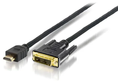 Zdjęcie produktu dla Equip 119325, 5 m, HDMI, DVI-D, Męska, Męska, Złoto