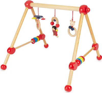 Produktbild von Bieco Spieltrapez | Spielbogen Baby Holz mit Figuren & Kugeln | Spielebogen Holz Baby | Spieltrapez Holz | Baby Mobile Holz | Activity Center Baby Gym | Holzspielzeug Baby | Baby Spielzeug