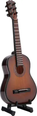 Zdjęcie produktu dla Jectse Vintage - Gitarrenmodell z drewna basowego ze stojakiem Ozdoba muzyczna do dekoracji domu i biura (brązowy)