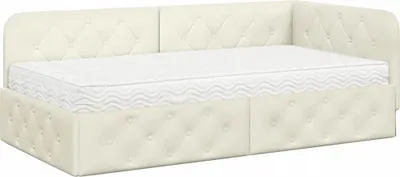 Immagine prodotto di vidaXL Letto angolare Crema 90 x 200 cm Velluto