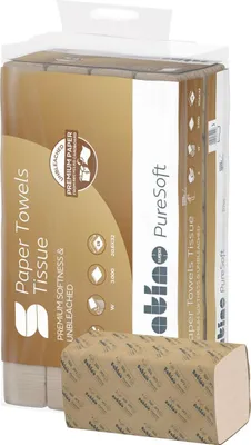 Immagine prodotto di Satino carta asciugamani PureSoft 277570 piega a V 2lg 3.200 fogli/confezione.