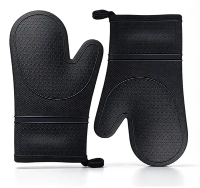Immagine prodotto di Guanti da forno in silicone, resistenti al calore fino a 260°C, set di presine