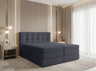 Produktbild von AX LIVING Finike Kontinentalbett 160x200 cm mit Topper, Grau
