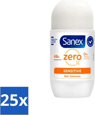 Produktbild von Sanex Deodorant Roller Zero% Empfindliche Haut 50 ml - Vorteilspack - 25 Stücke
