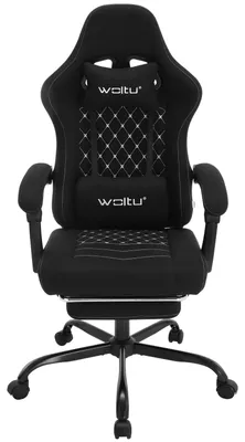 Immagine prodotto di Sedia da gaming - Sedia da ufficio ergonomica - Con rotelle - Regolabile in altezza - Con braccioli - Tessuto a rete bianco e nero