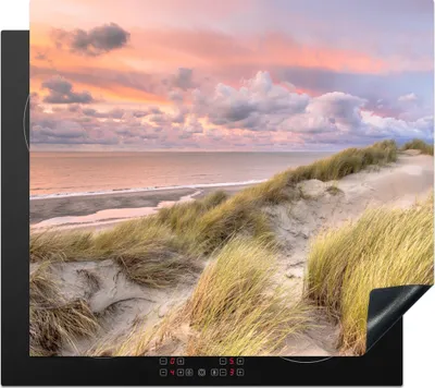 Produktbild von KitchenYeah© Herdabdeckplatte Strand - Meer - Düne - Sonnenuntergang , 59x52cm, Küche Deko, Glaskeramikkochfeld Herdabdeckung, Abdeckplatte fùr Kochfeld