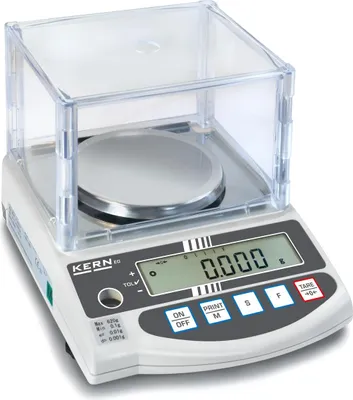 Produktbild von KERN & SOHN Präzisionswaage, 0,22 kg, Weiß, Edelstahl, 1,4 kg