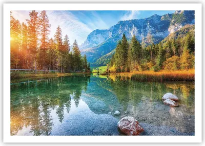 Produktbild von Poster - Poster ohne Rahmen - Landschaft Berge Morgendämmerung - 100x70 cm - Wand Bild - Wanddeko - Wandbilder - Kunstposter - Wandposter - Bilder - Kunstdruck - Wanddekoration - P2XAA100x70-4456