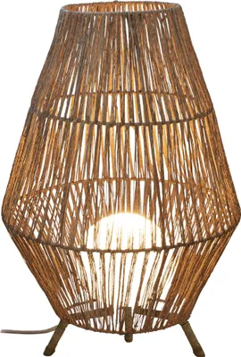 Zdjęcie produktu dla Lampa stojąca Sisine 70, zasilana z sieci 230V, z abażurem z juty, do użytku wewnątrz i na zewnątrz