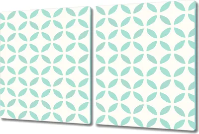 Produktbild von Herd-Abdeckplatte Glas Schneidebrett Ceranfeld-Abdeckung - 2x 40x52 cm - Zarte blau Muster