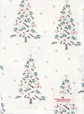 Produktbild von Greengate Lucie Xmas Tischdecke white 150x150cm