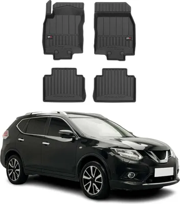 Zdjęcie produktu dla 2013-2021 Nissan X-Trail dywaniki podłogowe TPE czarne 4 szt