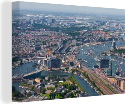Produktbild von OneMillionCanvasses® - Leinwandbilder - 140x90 cm, Segelveranstaltung in Amsterdam, Wandbilder Kunstdruck Wanddekoration