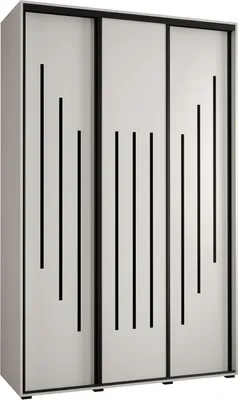 Produktbild von MEBLE KRYSPOL Davos 8 Schrank, drei Türen - 235,2x160x45 cm - Weiß Weiß Schwarz