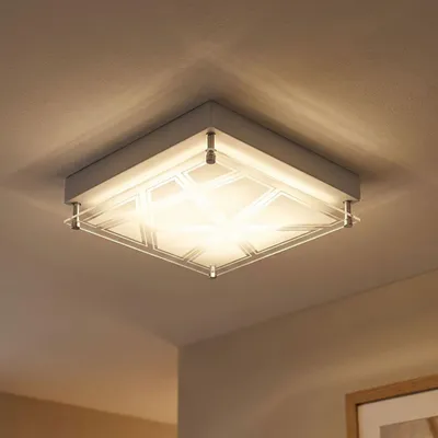 Produktbild von LED Deckenleuchte, Metall, Musterschirm, silber, L 25 cm