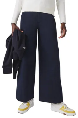 Produktbild von Lacoste Damenjeans mit hoher Taille und weitem Bein, marineblau XS