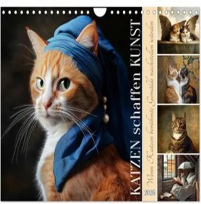 Produktbild von Katzen schaffen Kunst (Wandkalender 2026 DIN A4 quer), CALVENDO Monatskalender