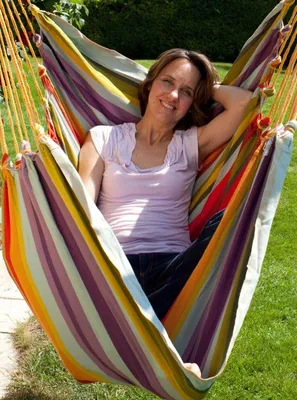 Image de MacaMex Cayo grande Costa Rica - Chaise suspendue Amérique du Sud coton multicolore Chaise suspendue