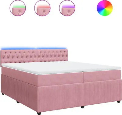 Obrázok produktu pre vidaXL Boxspring posteľ s matracom ružová 200x200 cm Velvet