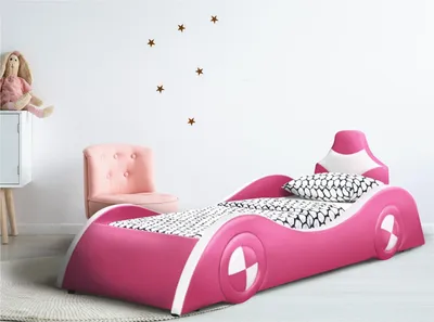 Produktbild von Autobett Pink/Weiß