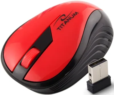 Produktbild von Esperanza Titanum Wireless, rechts, Optisch, RF Wireless, 1000 DPI, Schwarz, Rot