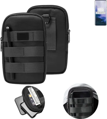 Produktbild von K-S-Trade Holster Gürtel Tasche kompatibel mit OnePlus 7 Pro 5G Handy Tasche Schutz Hülle dunkel-grau viele Fächer, 1x