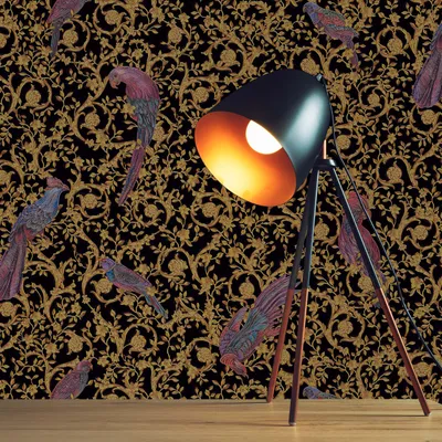 Produktbild von TADESSI Tapete mit Tieren Diego M1-No.312 Vliestapete Gold Schwarz Vogeltapete Wohnzimmer Schlafzimmer Küche
