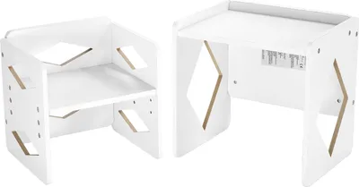 Immagine prodotto di SucceBuy Set tavolo e sedia per lo svezzamento Montessori, tavolo e sedia per attività per bambini, bianco