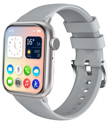 Productafbeelding van Nuvance - Smartwatch Heren - Smartwatch Dames - Geschikt voor alle Smartphones - Sporthorloge - 45mm - Stappenteller & Hartslagmeter - Grijs