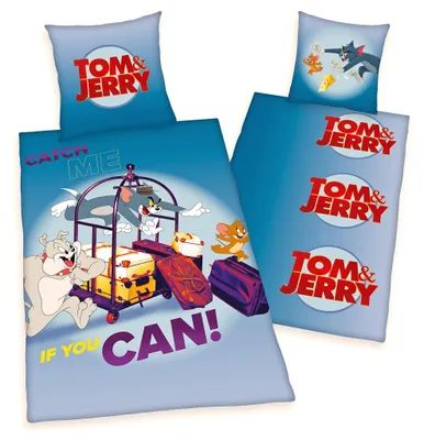 Produktbild von "Tom & Jerry" Bettwäsche, 100% Baumwolle ( Linon ), 80x80 cm + 135x200 cm