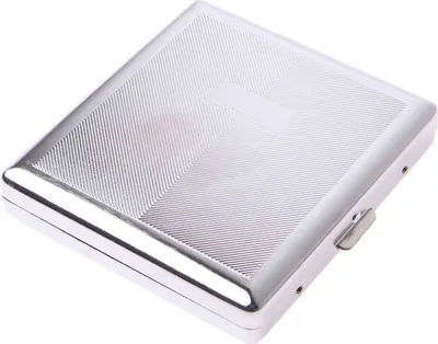 Produktbild von Silbernes Zigarettenetui aus Metall, tragbares Zigarettenetui, 20er-Pack Zigarettenetui aus Metall, Zigarettenetui aus Edelstahl, Zigarettenetui mit Metallfedereisenclip