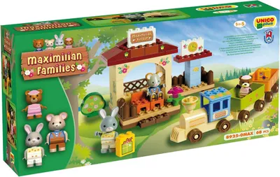 Produktbild von Unico Plus stavebnice Maximilian Families Vláček s nádražím kompatibilní 68 dílů